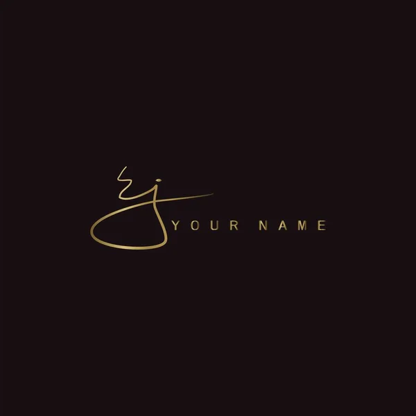 Logotipo Assinatura Ouro Projeto Inicial Logotipo Letra Handwriting Caligrafia Assinatura —  Vetores de Stock