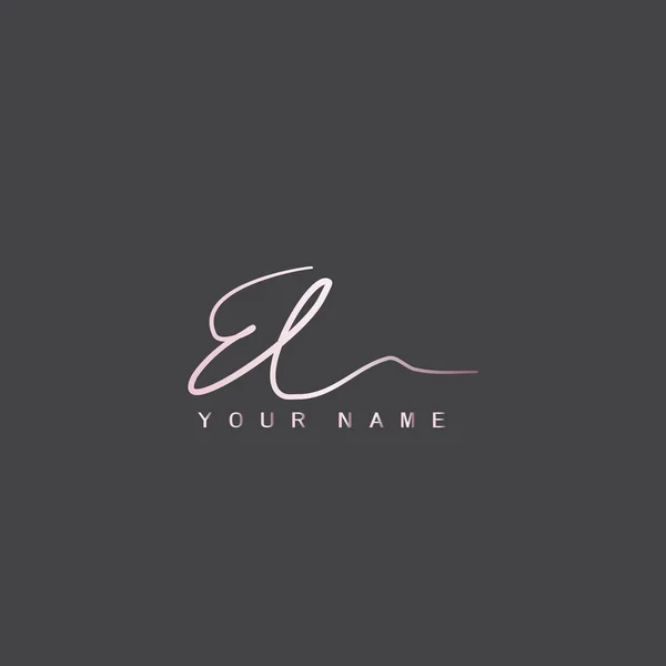 Logotipo Assinatura Pinky Projeto Inicial Logotipo Letra Handwriting Caligrafia Assinatura — Vetor de Stock