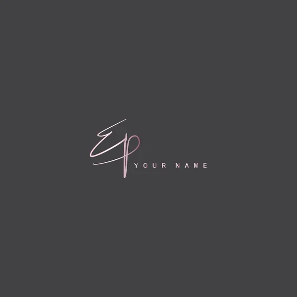 Pinky Signature Logo Design Inicial Logotipo Carta Handwriting Caligrafia Assinatura —  Vetores de Stock