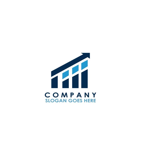 Kare Çizelgesi Logo Çizelgesi Çizimi Finans Şirket Kimliği Için — Stok Vektör