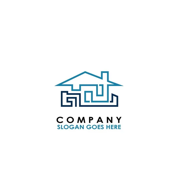 Logotipo Letra Casa Construção Com Projeto Vetor Casa Construção Architectur — Vetor de Stock