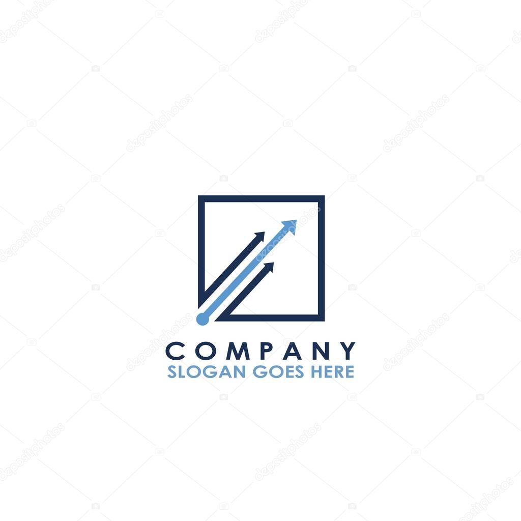 Square Arrow Chart Logo vector design of chart with arrow for business, finance and company identity