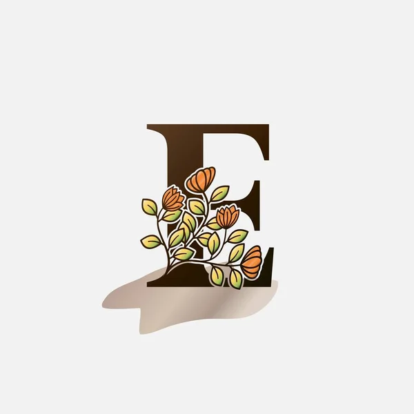 Lettre Initiale Nature Botanique Fleur Vecteur Logo Design — Image vectorielle