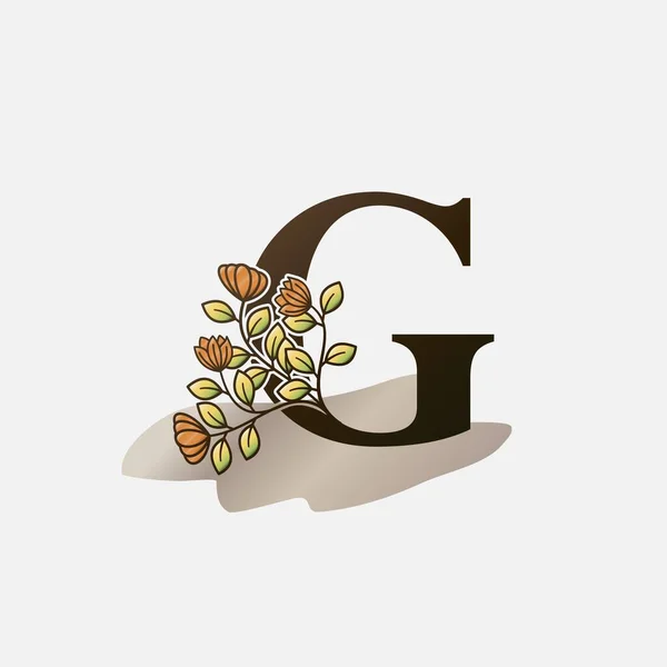 Lettre Initiale Nature Botanique Fleur Vectorielle Logo Design — Image vectorielle