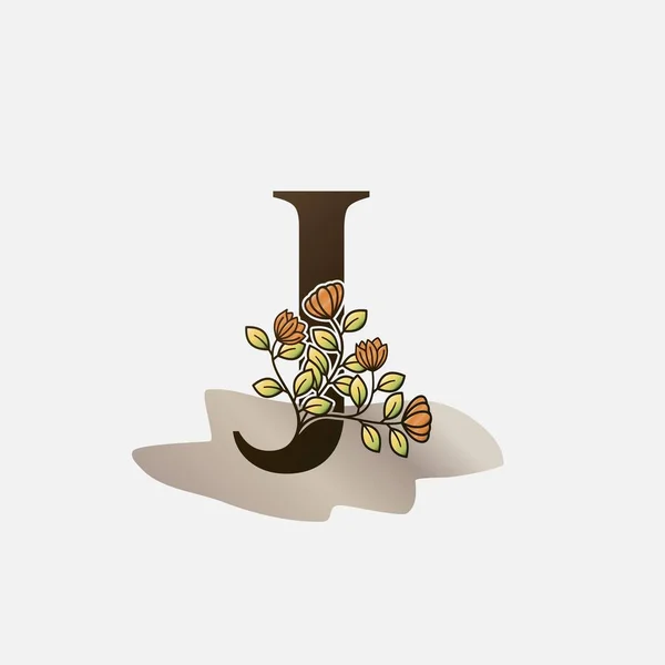 Harfinin Baş Harfi Botanik Doğası Çiçek Vektör Logosu Tasarımı — Stok Vektör