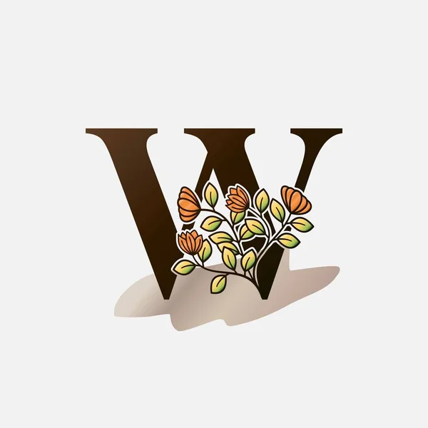 Harf Botanik Doğası Çiçek Vektör Logosu Tasarımı — Stok Vektör