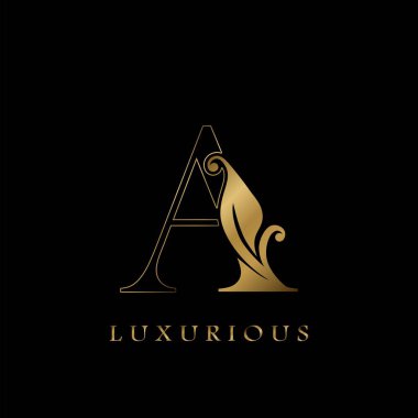 Altın Taslak İlk Mektup Lüks Logo, lüks iş için yaratıcı vektör tasarımı konsepti.