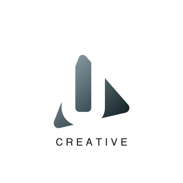 Abstrait Techno Lettre Logo Concept Design Vectoriel Espace Négatif Avec — Image vectorielle