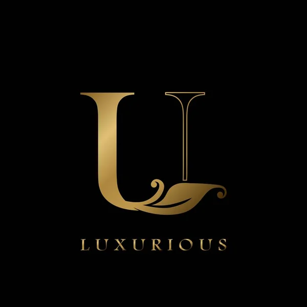 Golden Outline Initial Letter Luxus Logo Kreatív Vektor Design Koncepció — Stock Vector