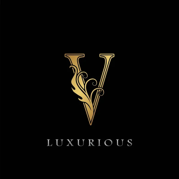 Golden Luxurious Lettre Initiale Logo Gold Vecteur Design Luxe Entreprise — Image vectorielle