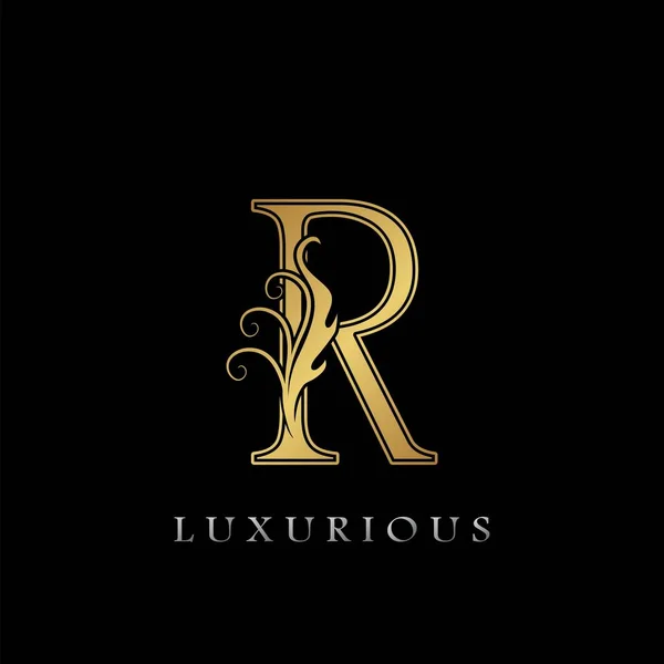 Carta Inicial Luxo Dourado Logo Negócio Luxo Design Vetor Ouro —  Vetores de Stock