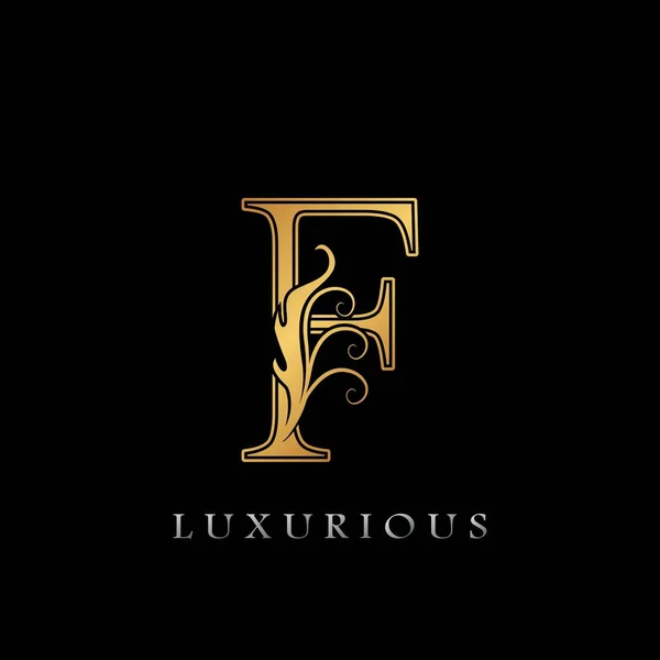 Golden Luxurious Initial Letter Logo Χρυσό Διάνυσμα Σχεδιασμό Πολυτελή Επιχείρηση — Διανυσματικό Αρχείο