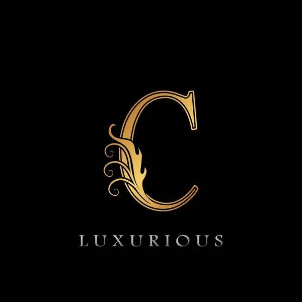 Golden Luxurious Initial Letter Logo Gold Vector Design Luxe Bedrijf — Stockvector