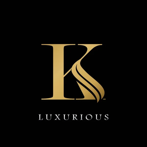 Golden Initial Letter Logo Conceito Design Vetorial Luxuoso Criativo Para — Vetor de Stock