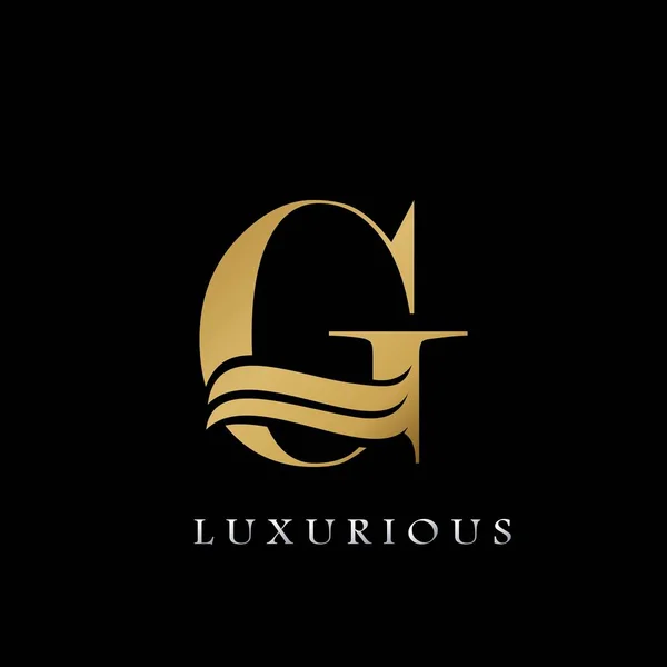 Golden Initial Letter Logo Luxury Creative Vector Design Concept Luxuries — Stock Vector