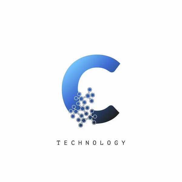 Techno Science Initial Letter Logo Vector Design Business Identity — 스톡 벡터