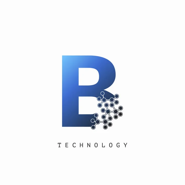 Techno Science Initial Letter Logo Vector Design Business Identity — 스톡 벡터