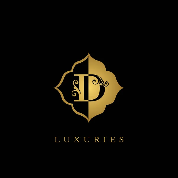 Carta Inicial Dourada Luxury Logo Design Vetorial Para Emblema Ornamentado — Vetor de Stock