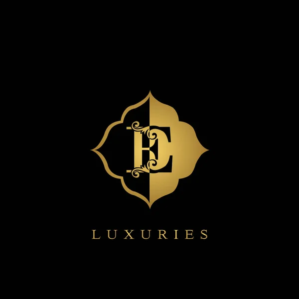 Golden Initial Letter Luxury Logo Vektor Design Díszes Jelvény Luxus — Stock Vector