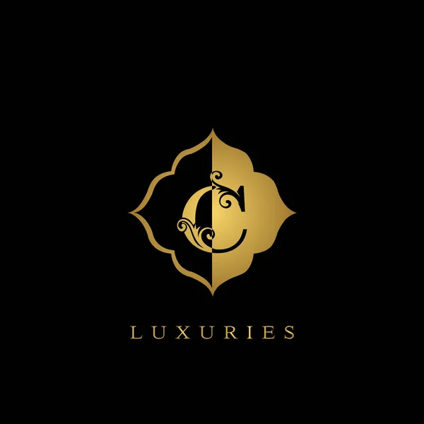 Golden Initial Letter Luxury Logo Διάνυσμα Σχεδιασμό Για Περίτεχνα Σήμα — Διανυσματικό Αρχείο