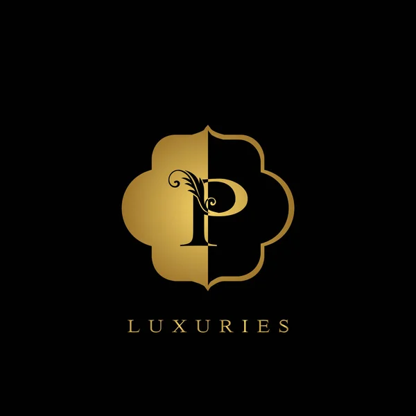 Golden Initial Letter Дизайн Векторного Логотипа Класса Люкс Бизнес Идентичности — стоковый вектор