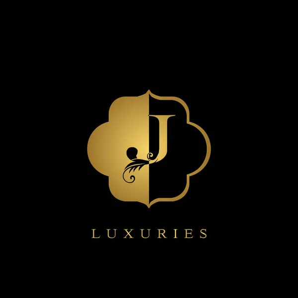 Golden Initial Letter Diseño Plantilla Vector Logotipo Lujo Para Identidad — Vector de stock