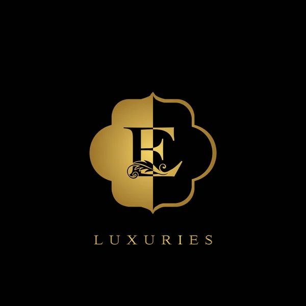 Golden Initial Letter Luxury Logo Desain Template Vektor Untuk Kemewahan - Stok Vektor