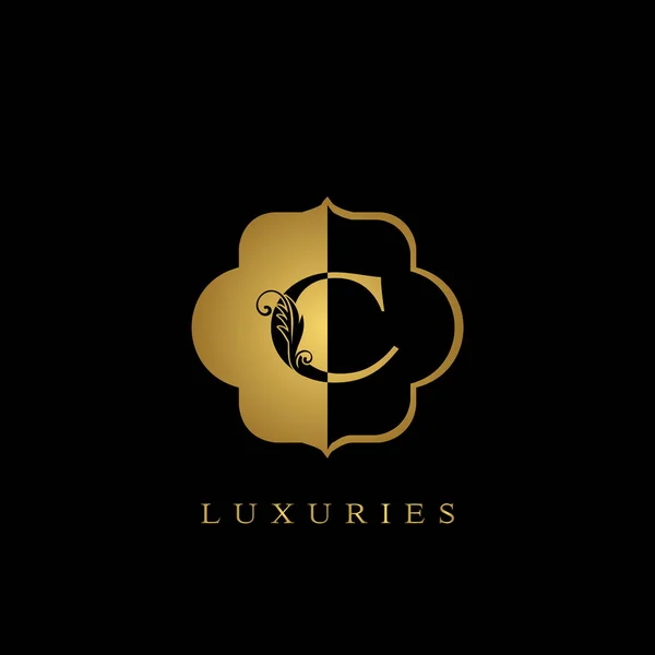 Golden Initial Letter Luxury Logo Vektor Template Design Für Luxus — Stockvektor