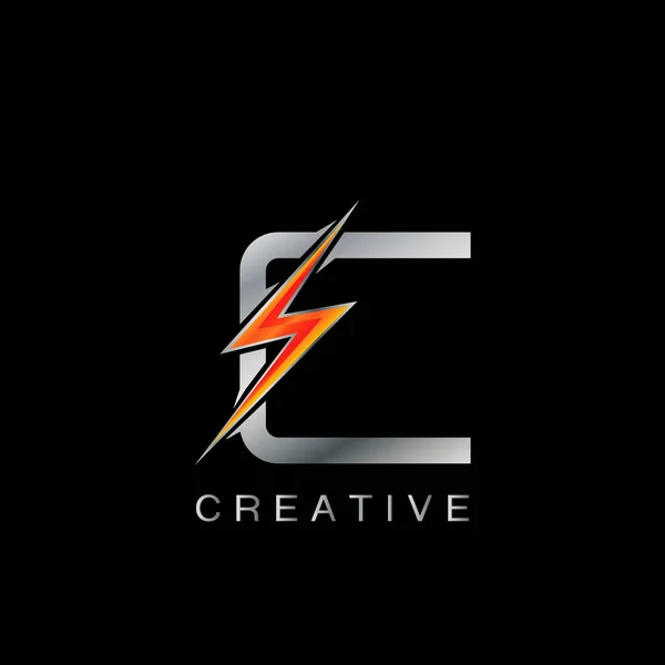 Letter Logo Abstract Techno Thunder Bolt Vector Template Design — 스톡 벡터