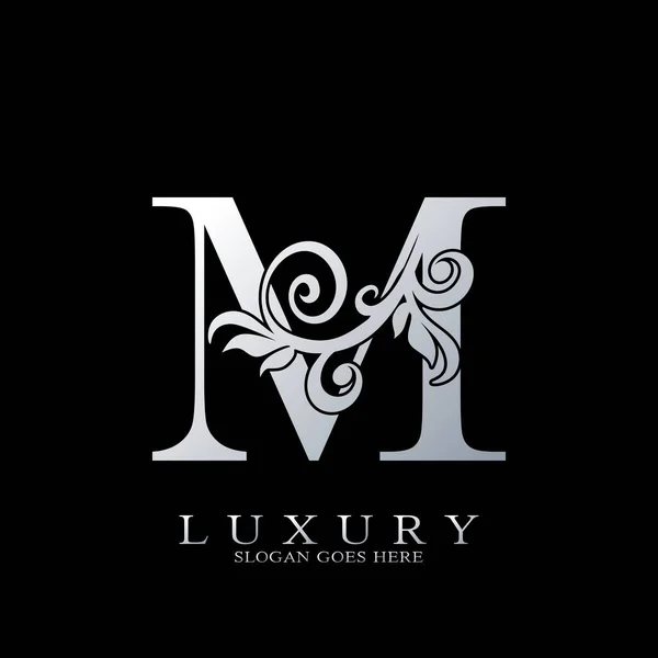 Letter Logo Monogram Luxury Initial Logo Vector Template Design Silver — 스톡 벡터