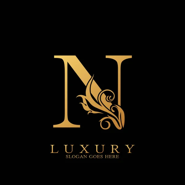 Ouro Luxo Inicial Carta Logo Design Vetorial Para Negócios Luxos — Vetor de Stock