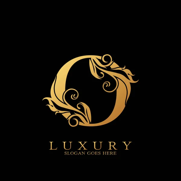 Gold Luxury Lettera Iniziale Logo Design Vettoriale Business Del Lusso — Vettoriale Stock