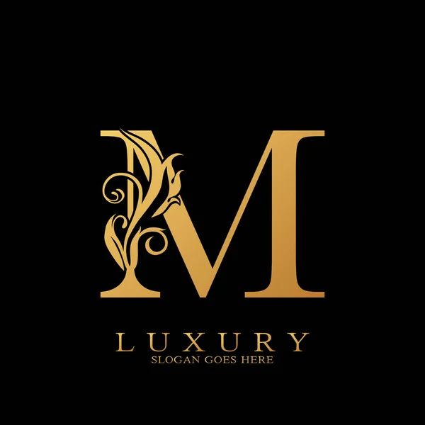 Gold Luxury Initial Letter Logo Design Vetorial Para Negócios Luxo —  Vetores de Stock