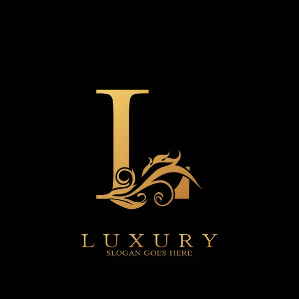 Gold Luxury Initial Letter Logo Wektor Design Luxuries Business — Wektor stockowy