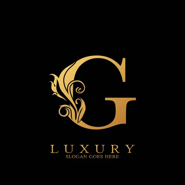 Gold Luxury Initial Letter Logo Design Vetorial Para Negócios Luxos — Vetor de Stock