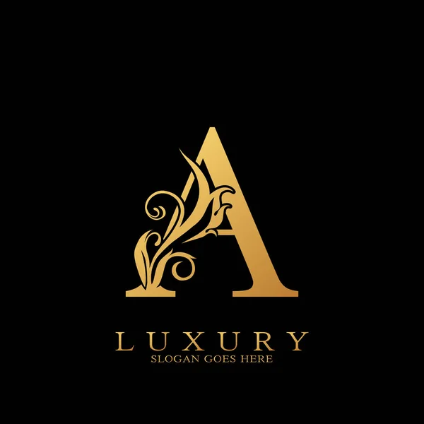 Carta Inicial Luxo Dourado Design Vetor Logotipo Para Negócios Luxos —  Vetores de Stock