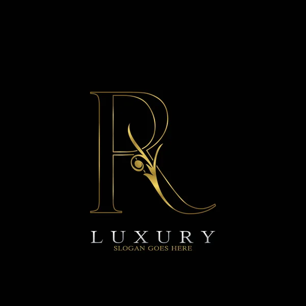 Golden Outline Luxury Initial Letter Простой Векторный Дизайн Концепции Золотого — стоковый вектор