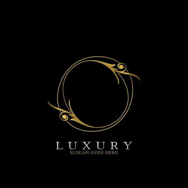 Golden Outline Luxury Initial Letter Logo Icon — стоковий вектор