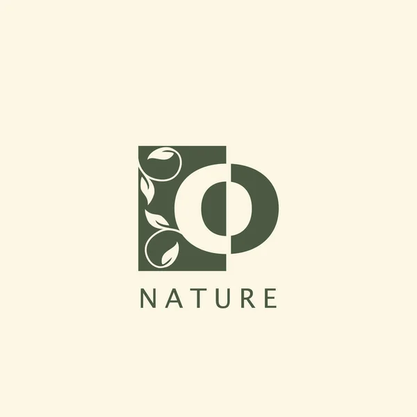 Naturaleza Floral Hoja Letra Inicial Logo Design — Archivo Imágenes Vectoriales