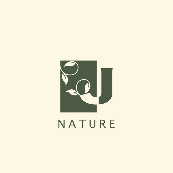 Nature Floral Leaf Αρχικός Σχεδιασμός Λογότυπου — Διανυσματικό Αρχείο