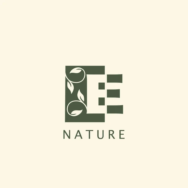 Nature Floral Leaf Initial Letter Logo Design — Stock Vector