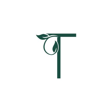 T Harfi Yaprak Damgalama Kimlik Kurumsal Vektör logo tasarım şablonu