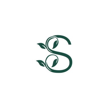 S Harfi, Nature Leaf Branding Kimlik Kurumsal Vektör logo tasarım şablonu