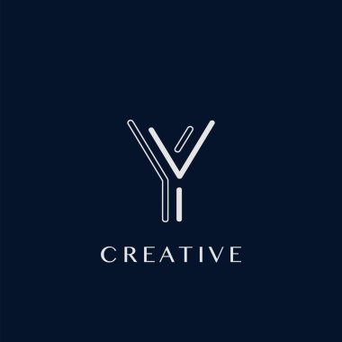 Basit Modern Y Harfi Logosu, Monogram Vektör Tasarım Logosu Şablonu