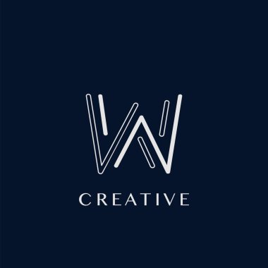 Basit Modern W Harfi Logosu, Monogram Vektör Tasarım Logosu Şablonu