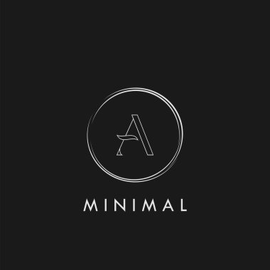 En Düşük A Harfi Başlangıç Ana Hattı Geometrik Çember Logo Vektör Şablonu Tasarımı