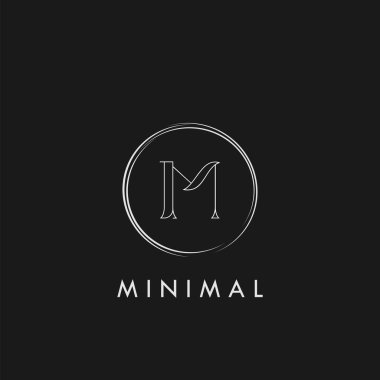 Asgari M Harfi Başlangıç Ana Hattı Geometrik Çember Logo Vektör Şablonu Tasarımı