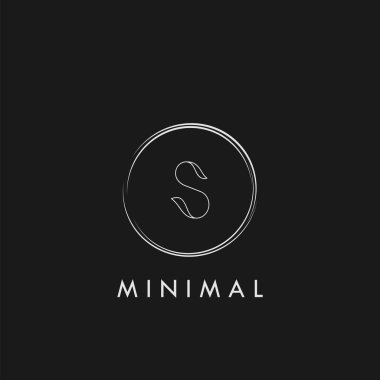 S Harfi Asgari Ana Hattı Geometrik Çember Logo Vektör Şablonu Tasarımı