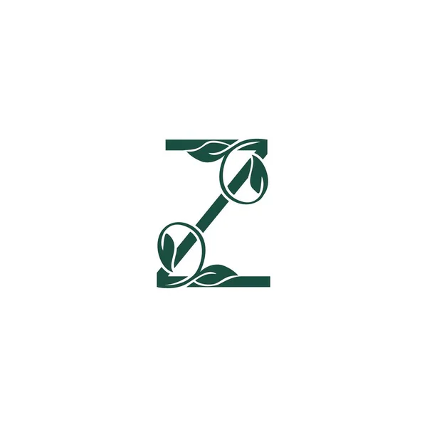 レターZサインネイチャーリーフブランディングアイデンティティコーポレートベクトルロゴデザインテンプレート — ストックベクタ