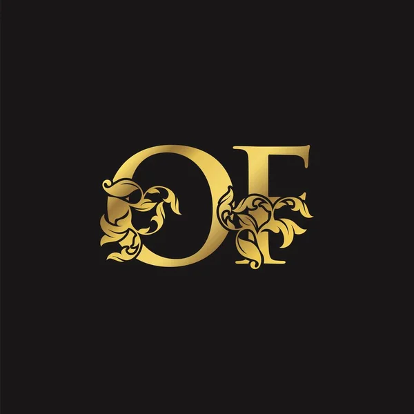 Oro Ornato Lusso Floreale Lettera Icona Logo Iniziale Monogramma Natura — Vettoriale Stock